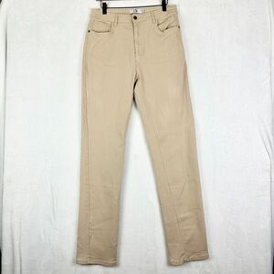 Long Tall Sally LTS Straight Leg Jeans Size 12 Khaki High Rise Stretch 34.5"